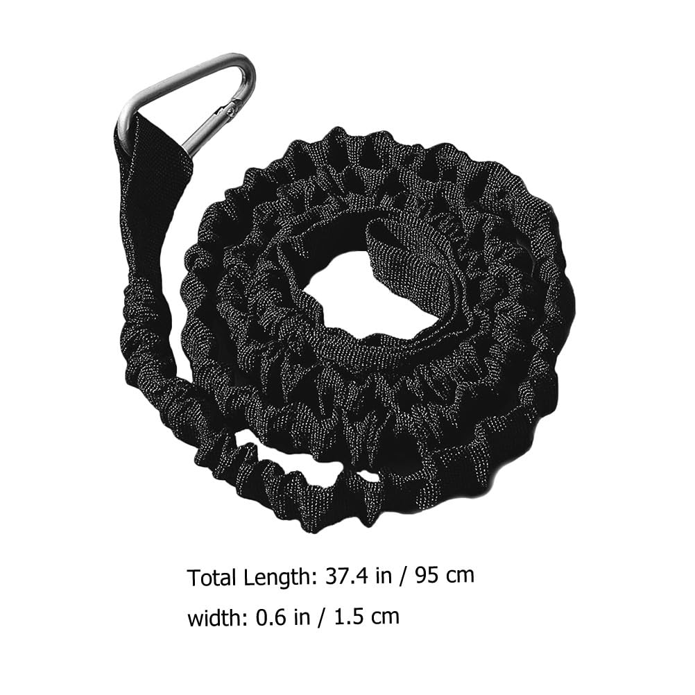Toddmomy Kayak Paddle Safety Leash, Black, Round, Male, Outdoor Enthusiasts, Fishermen, Silver,Black, 95x1.5cm - Image 2