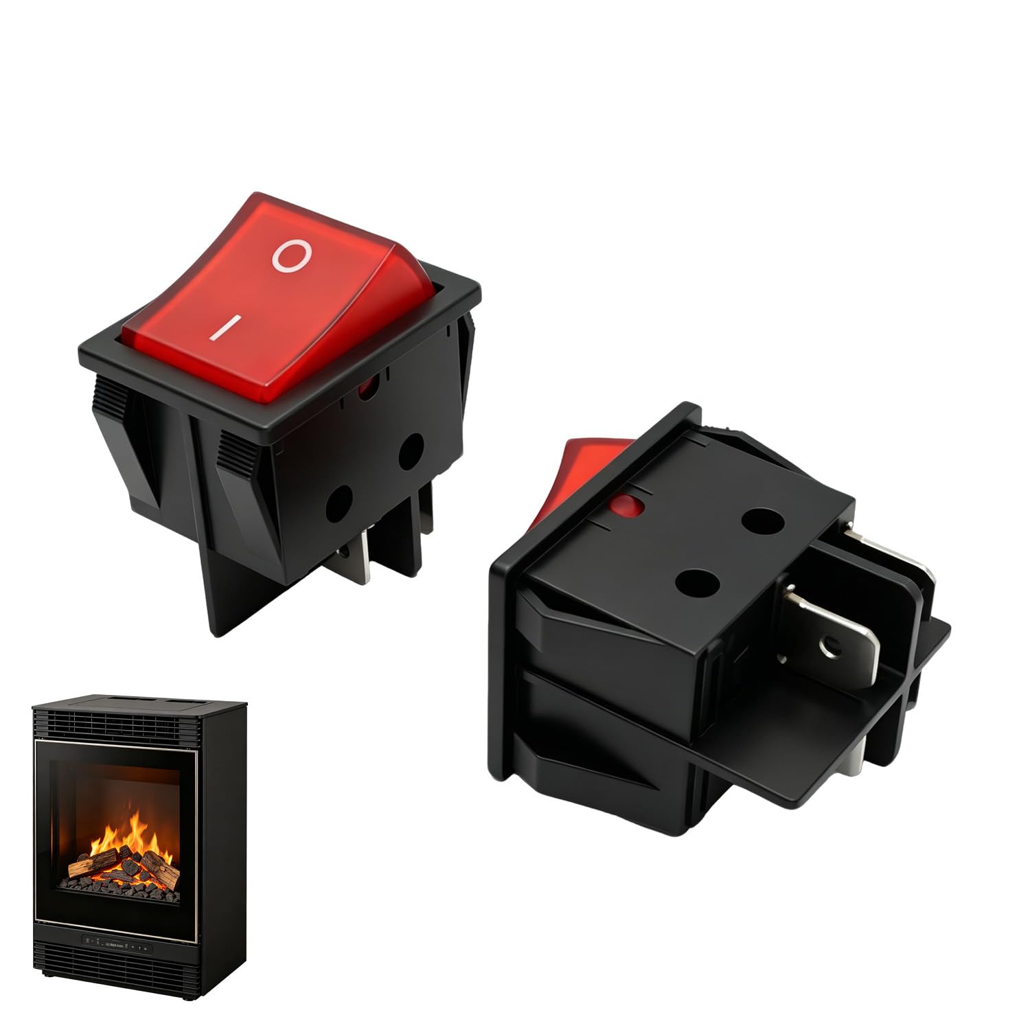 2Pcs RS606 Rocker Switch