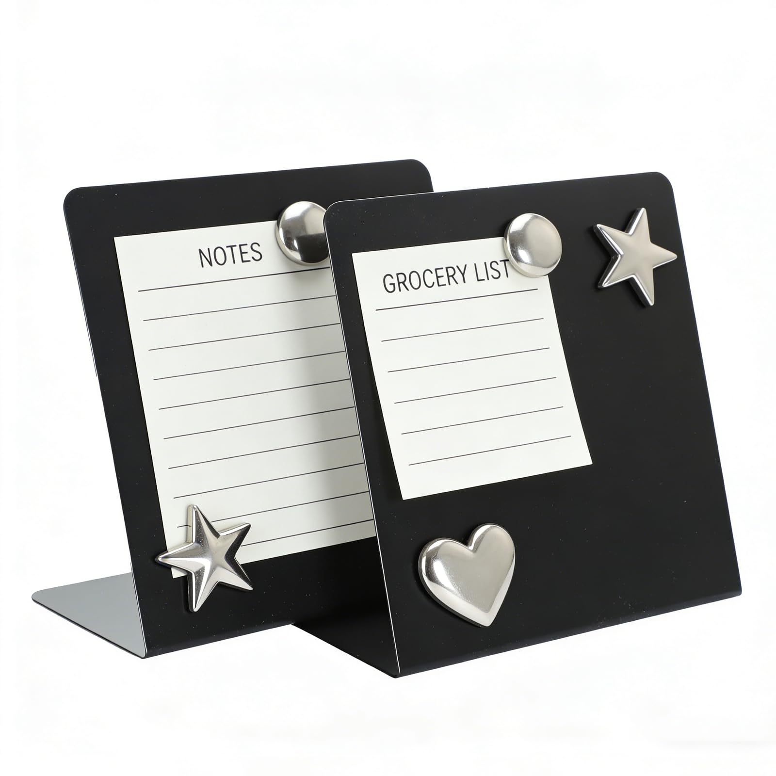 2 Pack Magnet Board,Magnetic Bulletin Board for Tabletops Metal Magnetic Bulletin Board,Magnet Display Stand for Tabletops Home,School