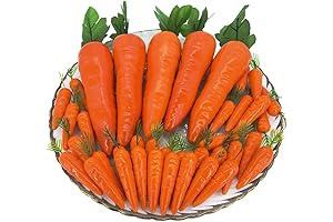 Laiiqi 35Pcs Artificial Carrots, Lifelike Fake Mini Easter Carrots Decoration
