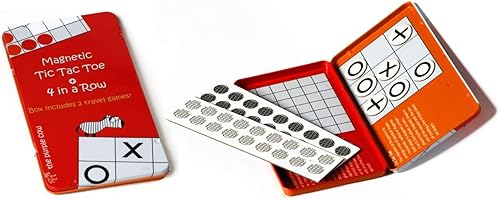 Miniatura 4 de Tic Tac Toe de viaje magnético incluye juego 4 en una fila también, juegos de coches, juegos de avión y juegos silenciosos