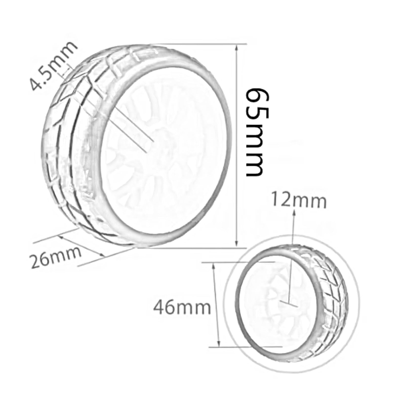 Compatibile Con Redcat Per HPI Per HSP Per Tamiya 144001 94123 94122 1/10 RC Car Pneumatici E Ruote Cerchioni 65mm Mozzo Esagonale 12mm ricambi RC