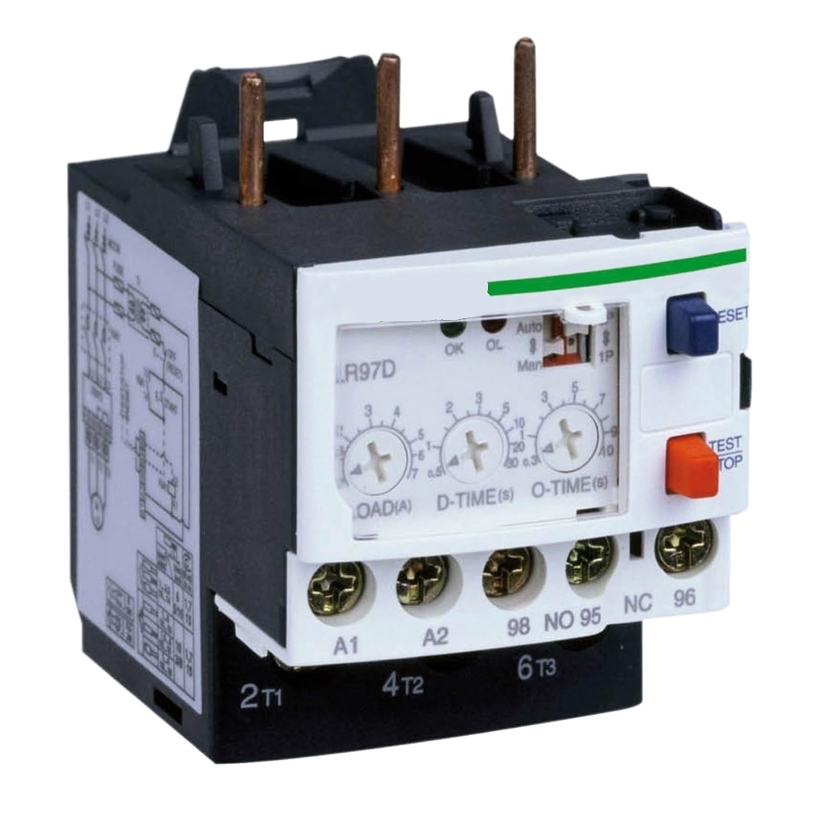 CJKXPZMH LR97D07F7 overcurrent relay, LR97D, 100 to 120VAC, 1.2 to 7A, 1C/O