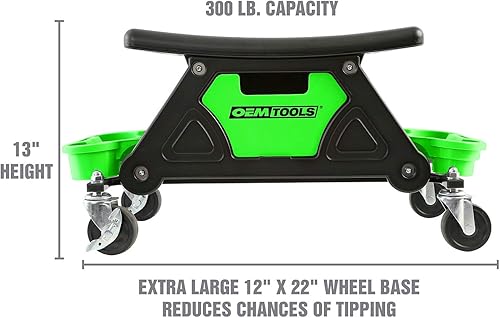 Miniatura 3 de OEMTOOLS 24986 - Banco de trabajo rodante y asiento de enredadera, taburete mecánico con ruedas, enredaderas, taburetes de tienda con ruedas,