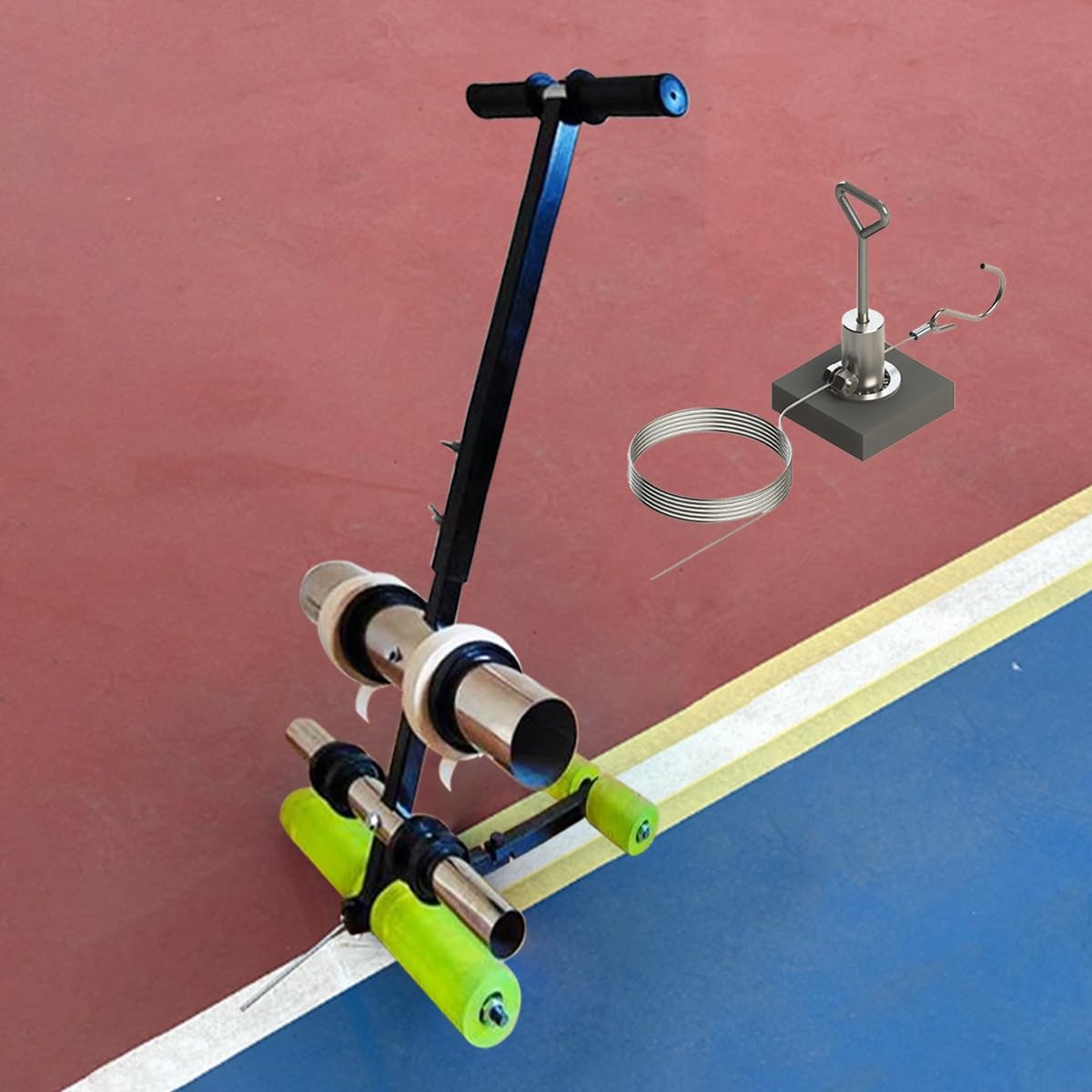asdchZen Manual Athletic Field Striping Applicator For Garage, Ballpark, And Track - Hand-Push Floor Line Marking Tool