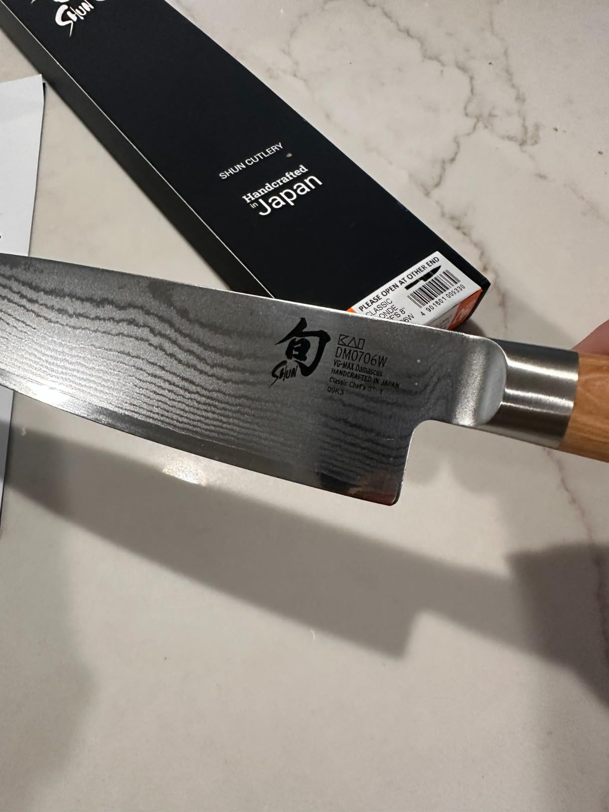 Shun Classic chef knife in kitchen setting