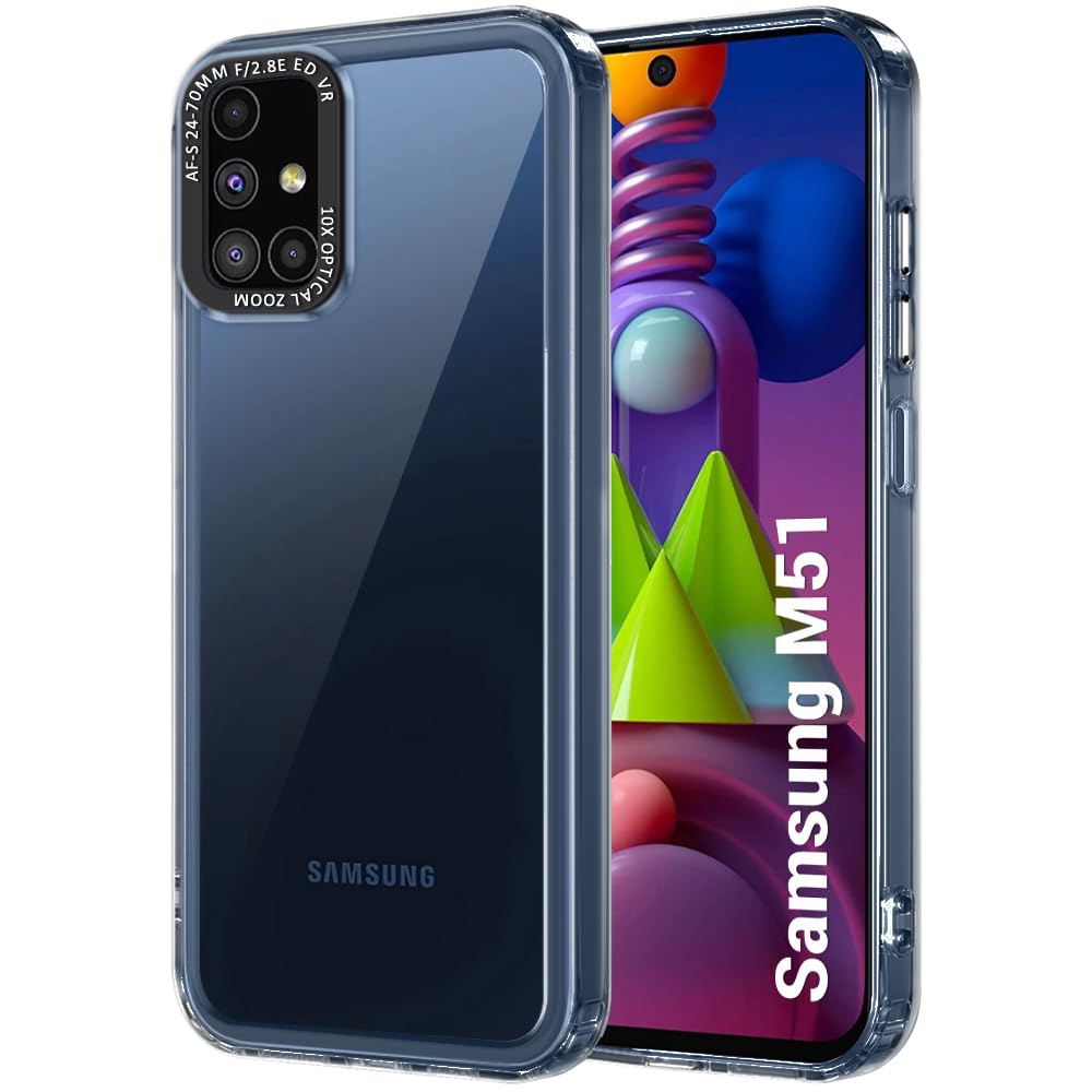 TheGiftKart Hybrid Shockproof Samsung Galaxy M51 Back Cover Case | Stylish Camera Border | Plated Buttons | Crystal Clear Hard Back Case for Samsung Galaxy M51 (TPU & PC, Transparent Bumper) (B0D6VQKDNH) Amazon Price History, Amazon Price Tracker