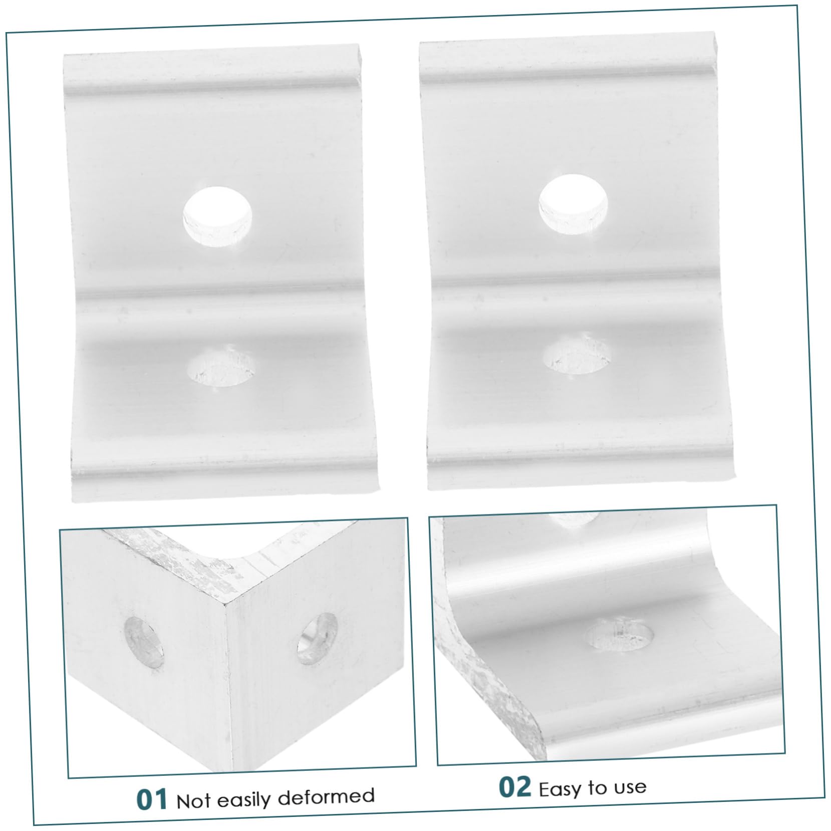 Aluminium Inneneckwinkel 4040 25 Stück aus Aluminium L-verbindung | Silber, für Industrie und Bauprojekte, Geeignet für Heimwerker und Laien