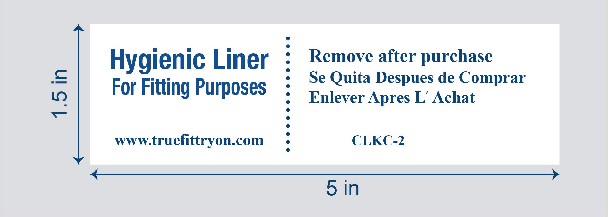 True Fit Try On Hygiene Strips for Swimwear & Lingerie - Adhesive Hygienic Liners for Retail Clothing - Panty & Swimsuit Liners for Women - Made in The USA (1-1/2" x 5”, Clear Knife Cut, 1000 Count)