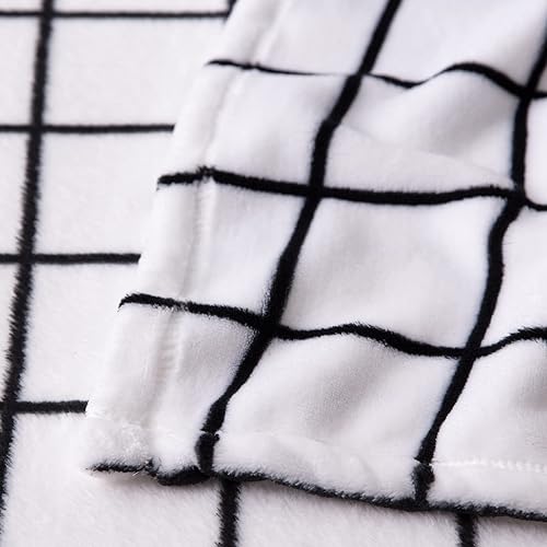 Miniatura 5 de Bertte - Cobija aterciopelada, ultraafelpada, muy suave, con decoración de rayas, para cama tamaño queen