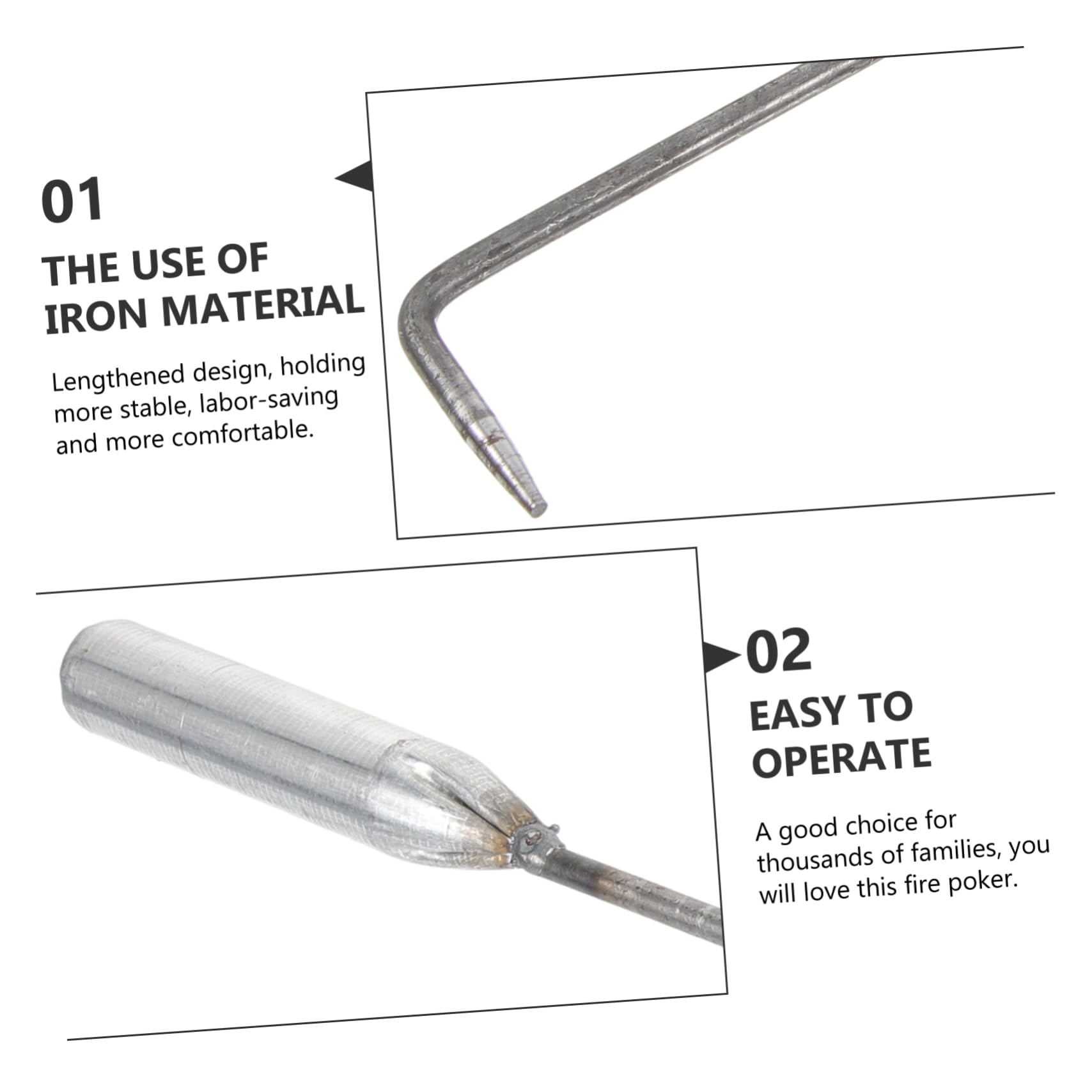 SUPVOX Small Fire Pit Tool Multi-Function Fireplace Poker Long Handle Portable Camping Picnics Hiking