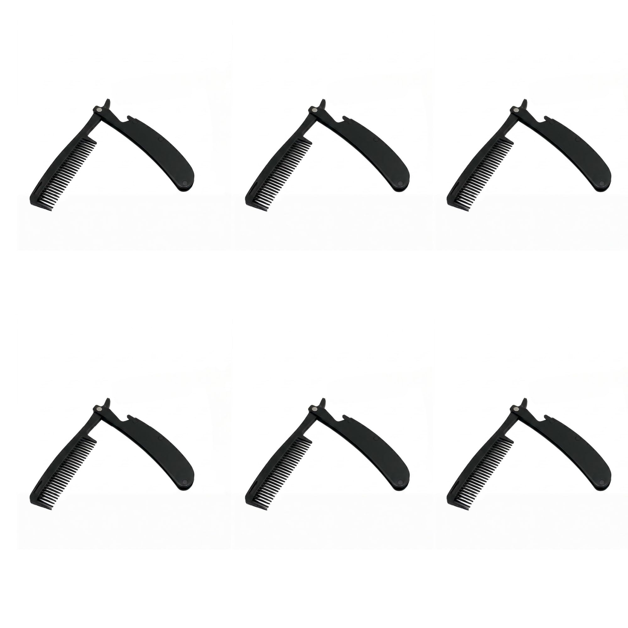 Set di 6 pettini pieghevoli per barba con apriscatole, da uomo, tascabili, per capelli, baffi, regalo per testimone, pettine districante per la toelettatura, per bomboniere di nozze