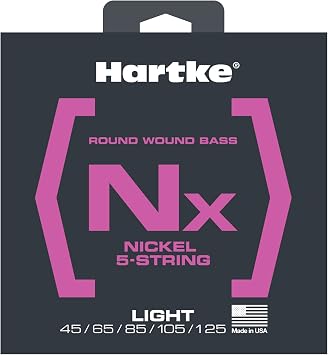 Hartke HSBNX545 NX Nickel Bass Guitar Strings, Light 5-String