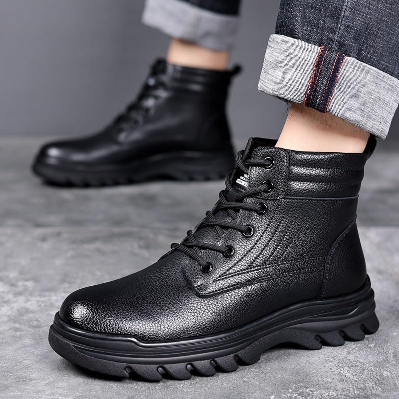 Boots Men's Oxford Lace Up Shoes Thickened High-top Snow Boots Warm Cotton Shoes Comfortable Breathable Rubber Shoes for Men2