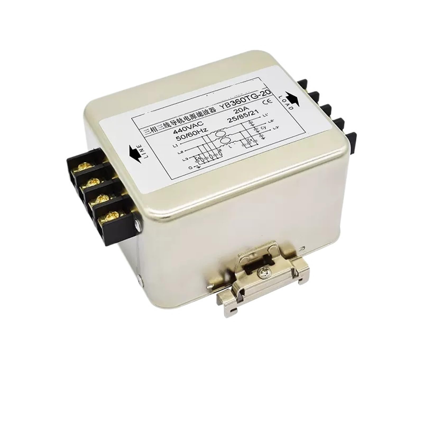 Filtre d'alimentation triphasé avec purification et isolation YB360TG-20A