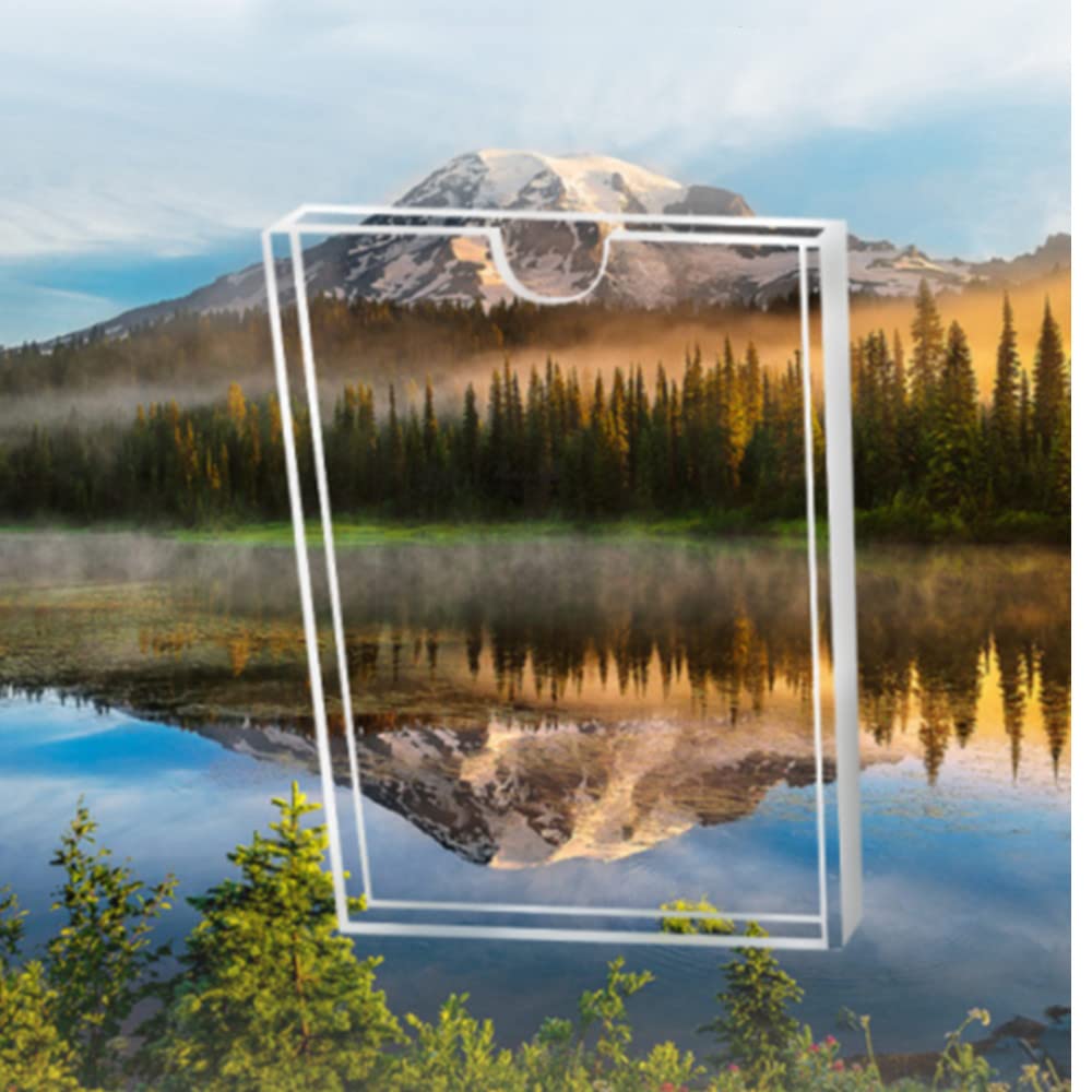6 PCS Soporte de Pared, A5 Soporte para carteles de acrílico transparente con cinta adhesiva, soporte de exhibición de póster de pared de plexiglás, soportes adhesivos para pósteres