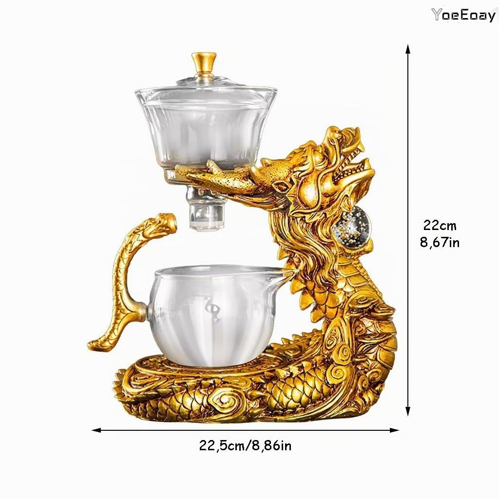 Kung Fu Glas Tee Set Halbautomatisches Teeset Magnetische Teekanne Faul Tropf Kung Fu Tee Set Kung Fu Teekanne- Tee Geschenke Für Männer(Kung-Fu-Teekanne)