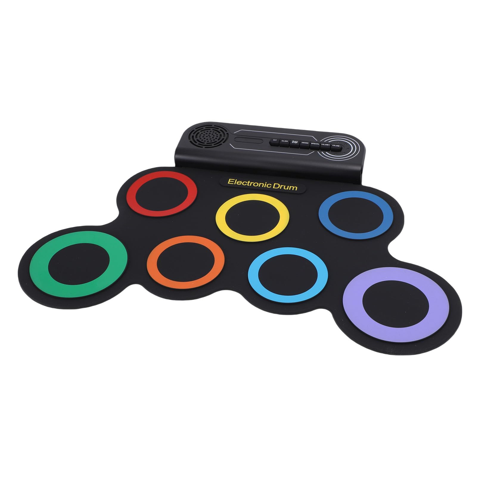 Tissting Batería Electrónica Plegable 7 Pads Con Parlante - Regalo Infantil Portátil Recargable Para Fiestas Y Clases De Música