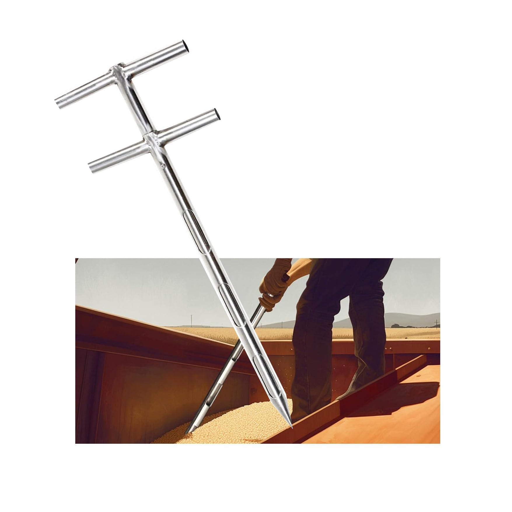 Edelstahl-Probenahmesonde für genaue Korn- und Pulversammlung, 2 m x 32 mm, Forschungsgeräte für Pulveranalyse