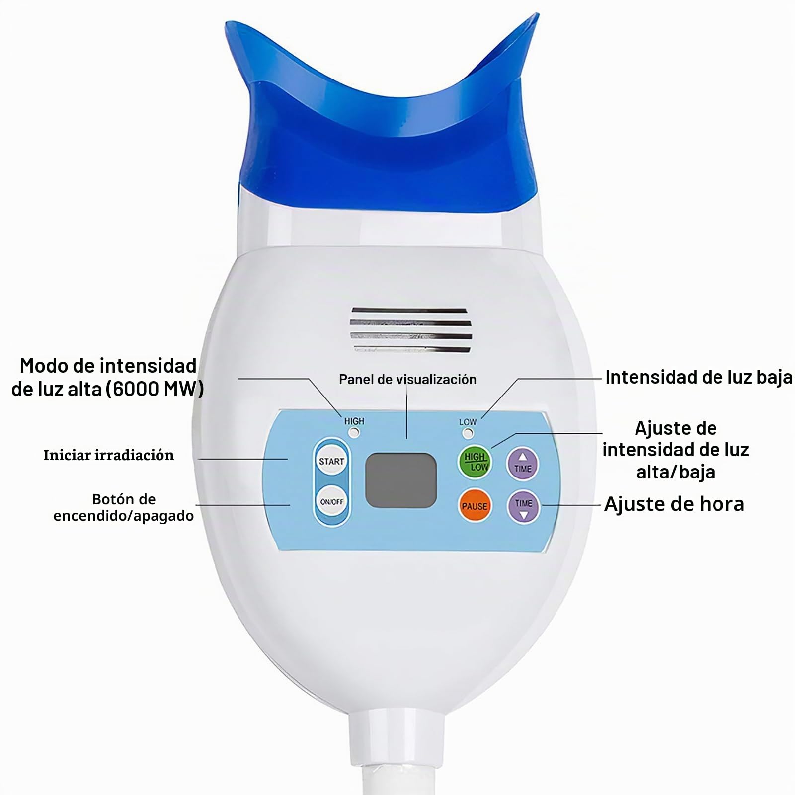 Máquina Profesional de Blanqueamiento Dental con Soporte Ajustable, Luz Azul Fría para Clínica Dental Y Salón de Belleza