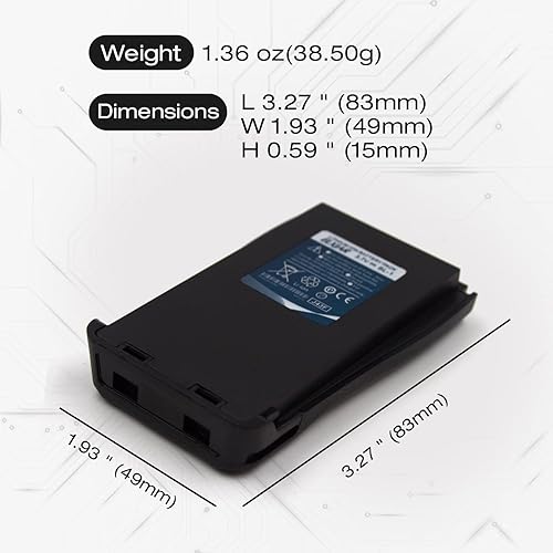 Miniatura 3 de elxjar Paquete de 5 baterías de repuesto recargables de iones de litio de 3.7 V BL-1 compatibles con BAOFENG BF-666S BF-777S BF-888S BF-999S,