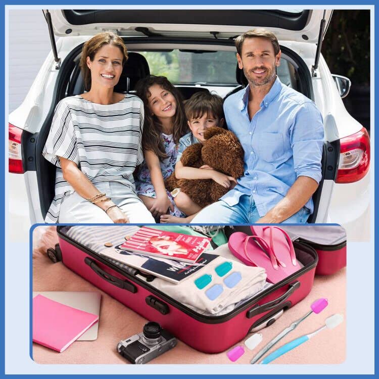 Portaspazzolino Portatile Con Coperchio, Contenitore Da Viaggio Per Casa Bagno Viaggi Affari Campeggio 78538009