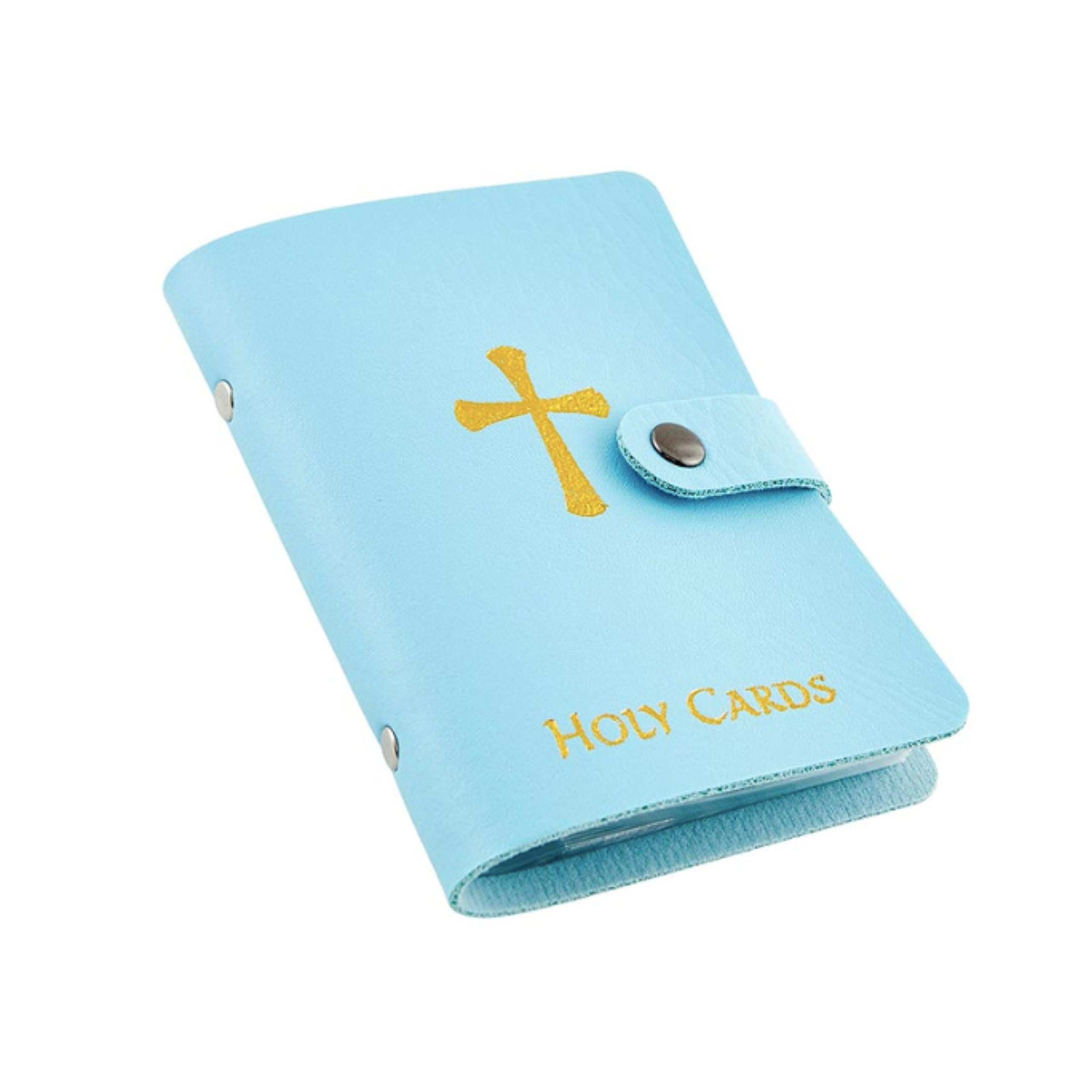 Amazon.com: Light Blue Faux Leather 20-Sleeve Forty-Card Holder with Three  Laminated Cards, Holy Card Organizer for 40 Plastic or Cardstock Memorial  Saint Sacraments or Meditation Cards and Three Bonus Holy Cards :