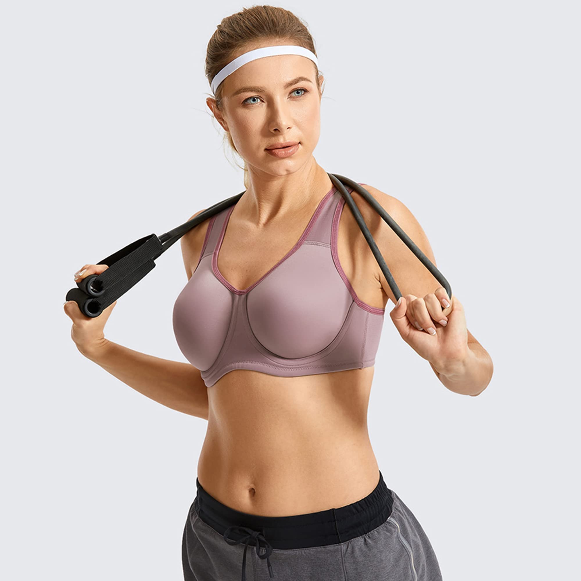 WENJUN Soutien-gorge de sport à couverture complète pour femme, soutien-gorge de soutien grande taille, soutien-gorge court sans armatures, pour la course à pied, le fitness (couleur : bleu, taille :