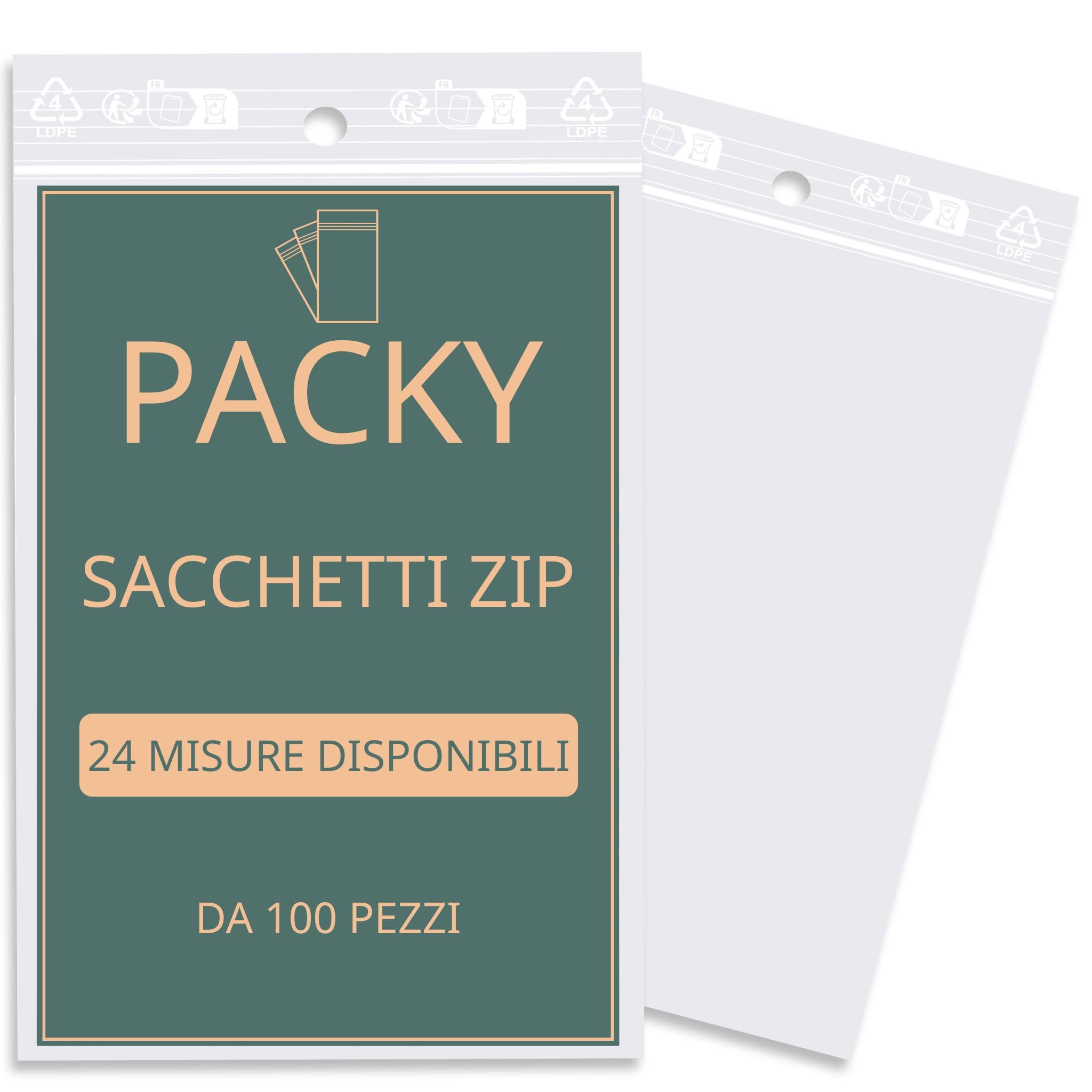 PACKY - Sacchetti Plastica Richiudibili 4x6 Cm - 100 Pezzi - Bustine Trasparenti Richiudibili | Ampia scelta