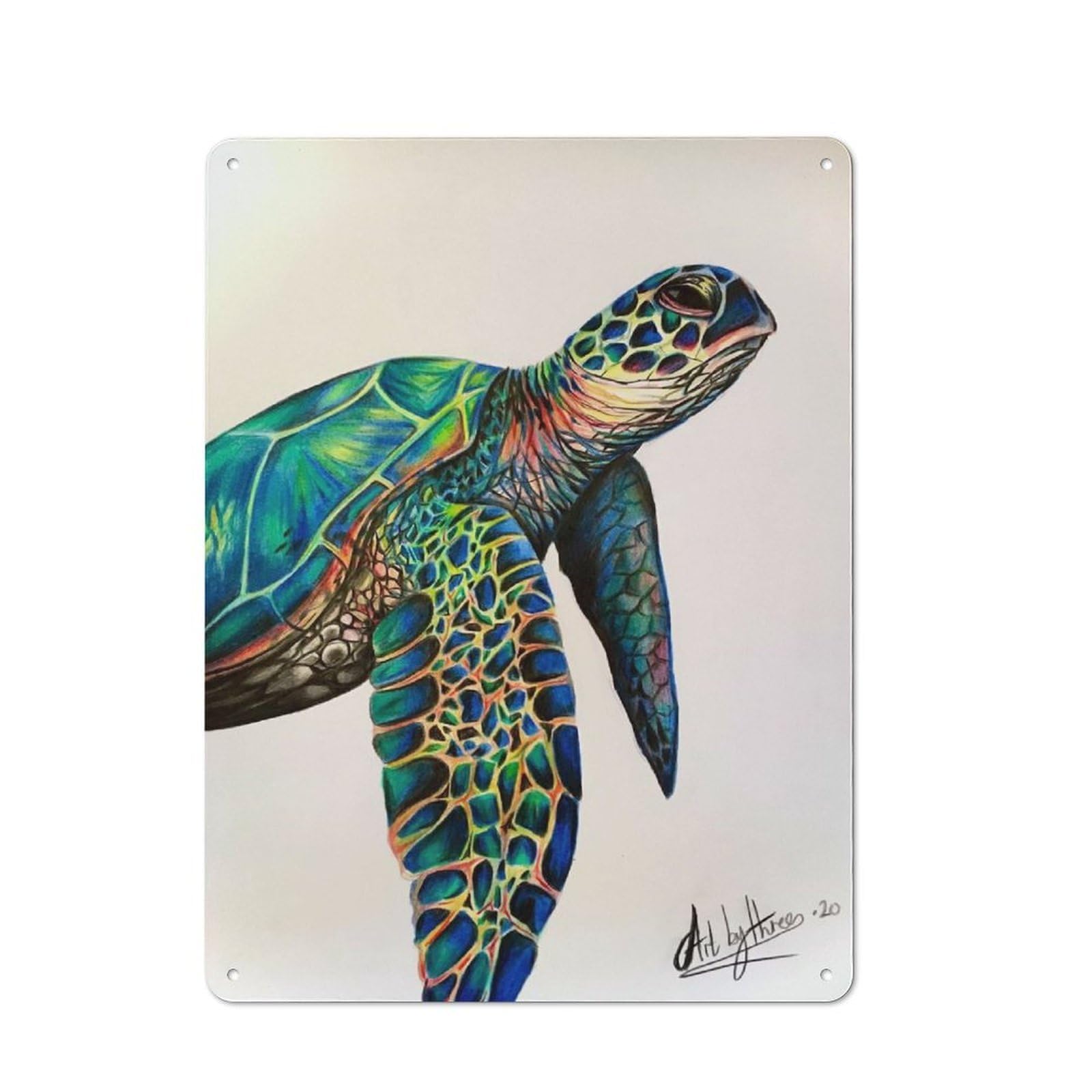 Metal Plaque 40x30cm with Sea Turtle for Pub Or Café, Retro Decor, for Pub Decor Enthusiasts Refreshing A Room in Autumn