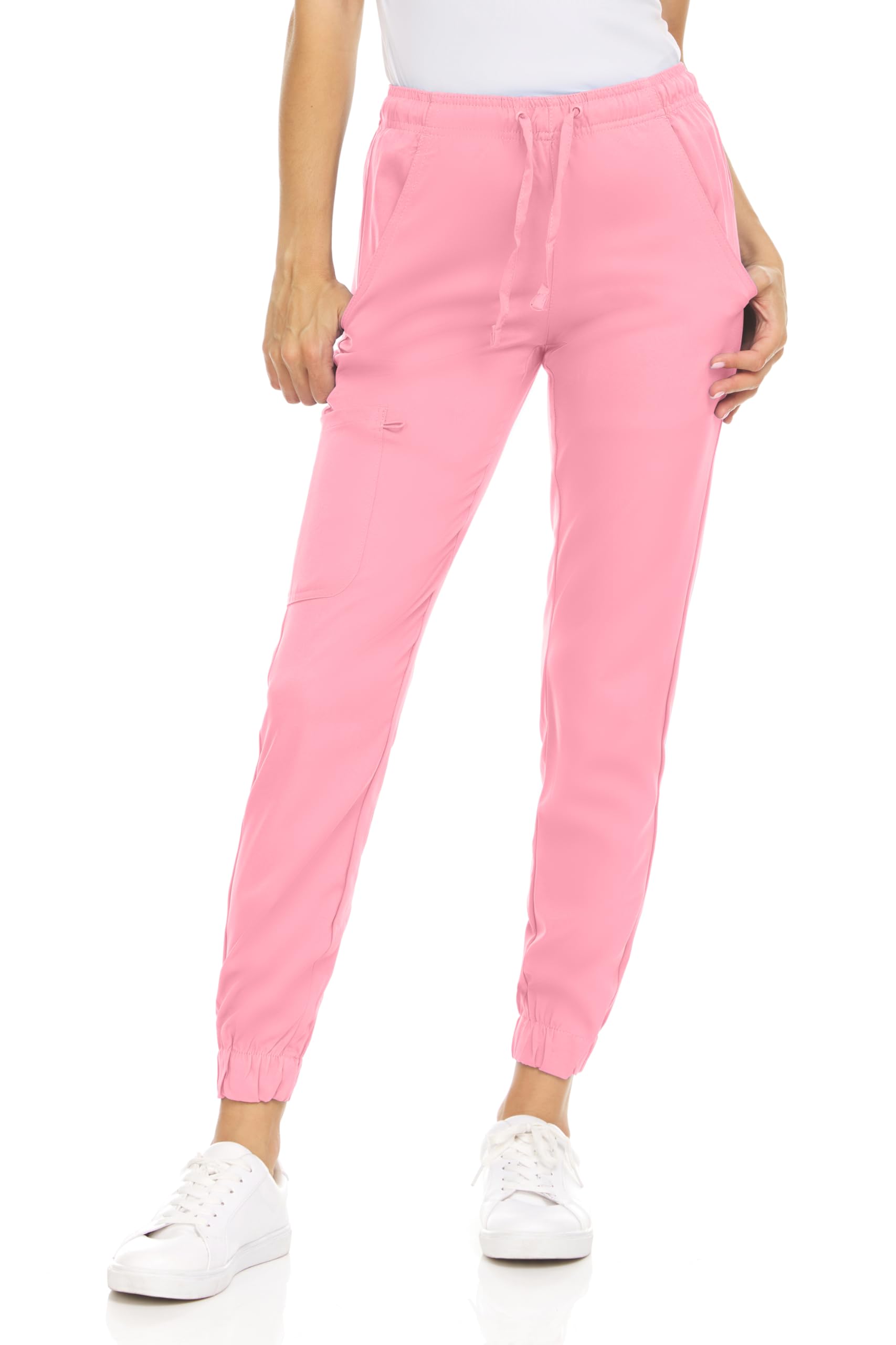 MediChic Women's Scrub Jogger Pants – 4 Pockets, 4-Way Stretch, Moisture-Wicking, Anti-Wrinkle, Elastic Waistband