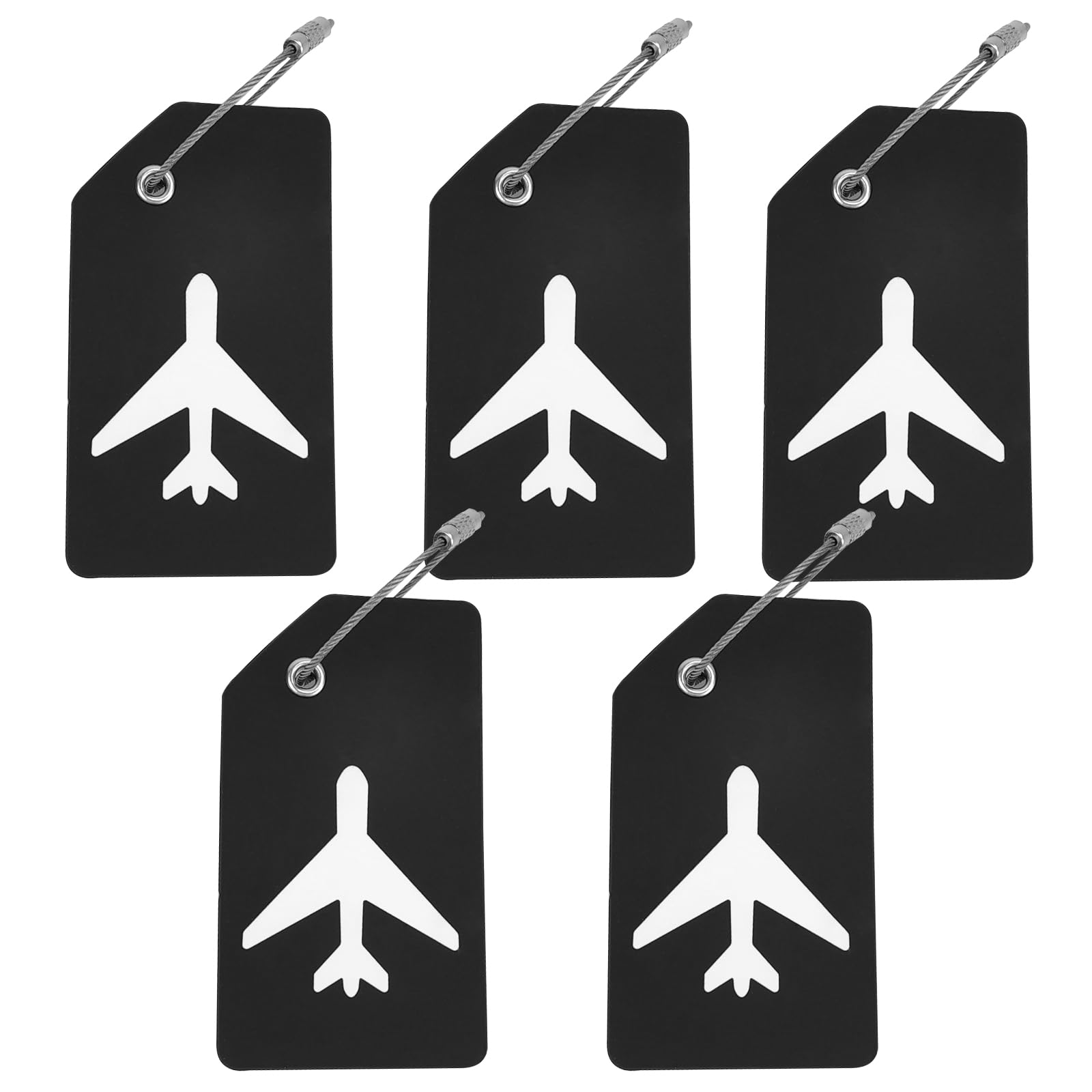 HFZRZFH 5-Pack Silicone Luggage Tags with Stainless Steel Ring - Travel Accessories, Multicolor, Durable, Waterproof, Quick Spot Identifier for Suitcases, Bags, and Cruise Luggage