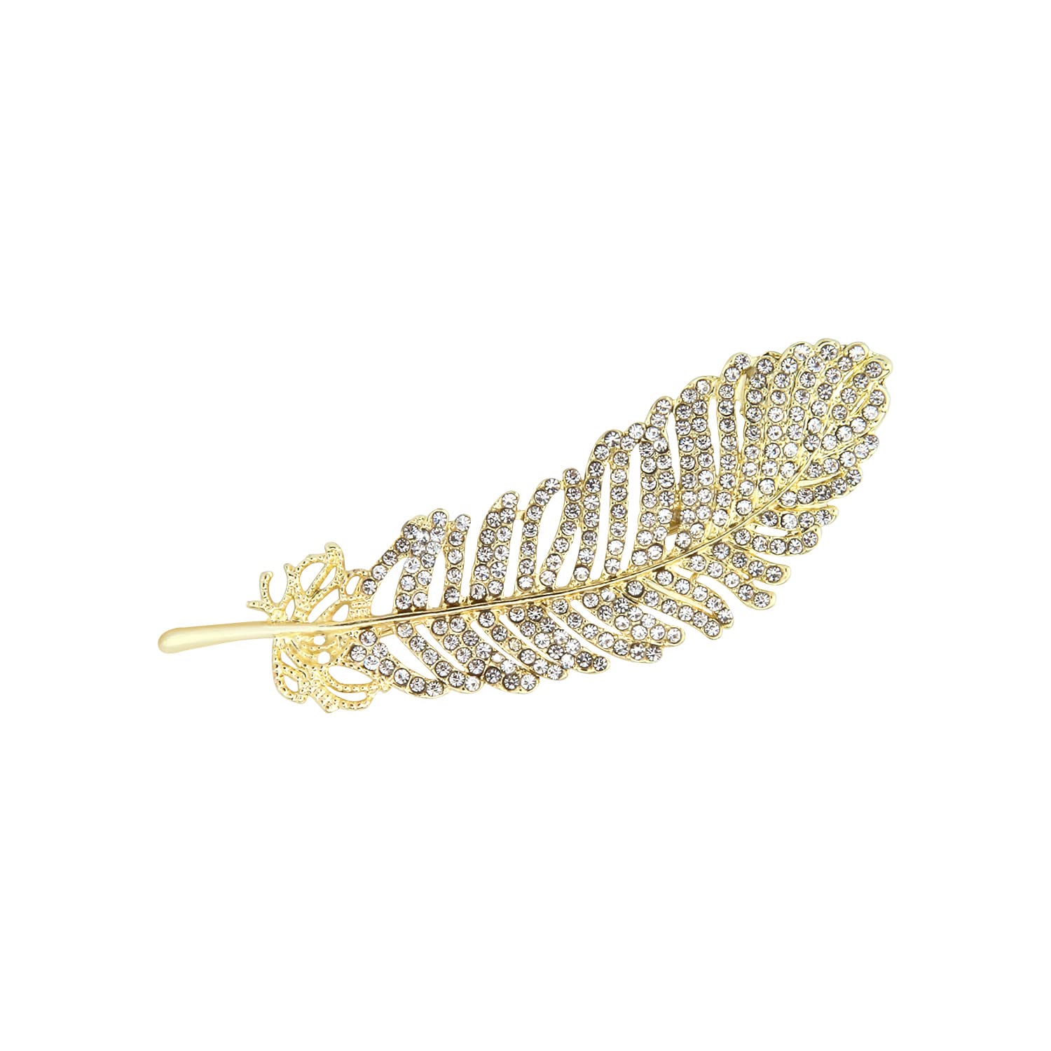 UJOY Lapel Pins Brooch Fashion Design Feather Gold with White CZ Stone (B0BKRQQDS9) Amazon Price History, Amazon Price Tracker