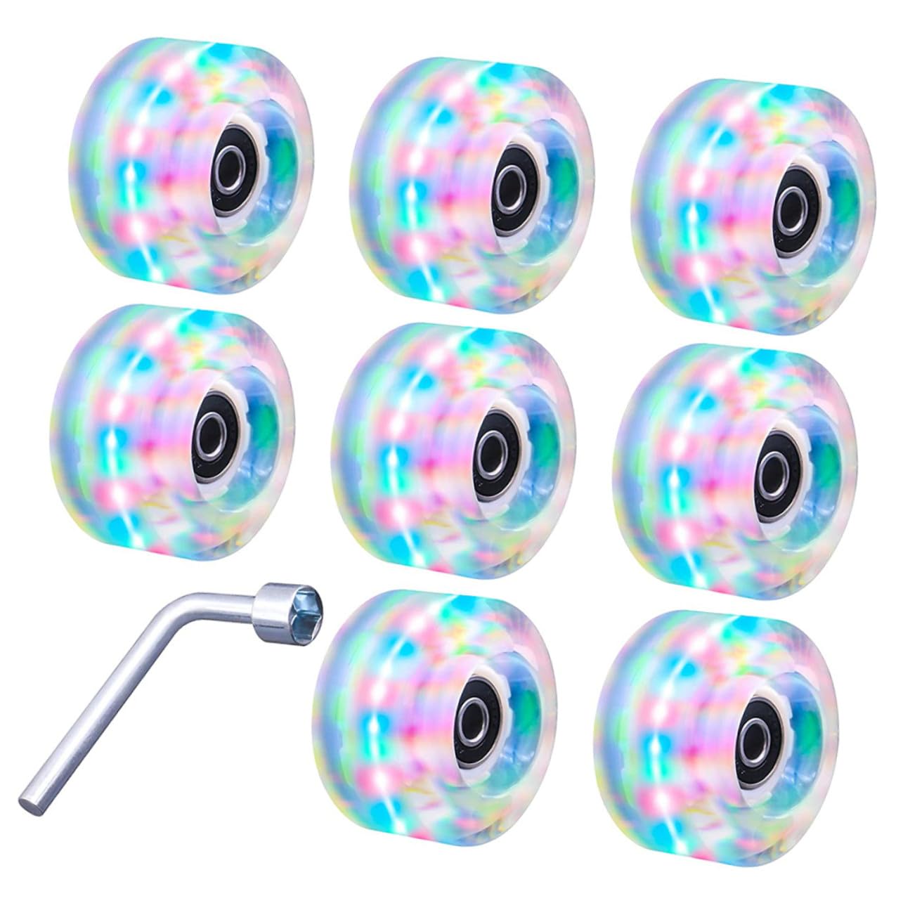 Ruedas Material Pu Resistente Luces Led para Patines de Línea y Base de Soporte para Uso y Superficies al Aire Libre