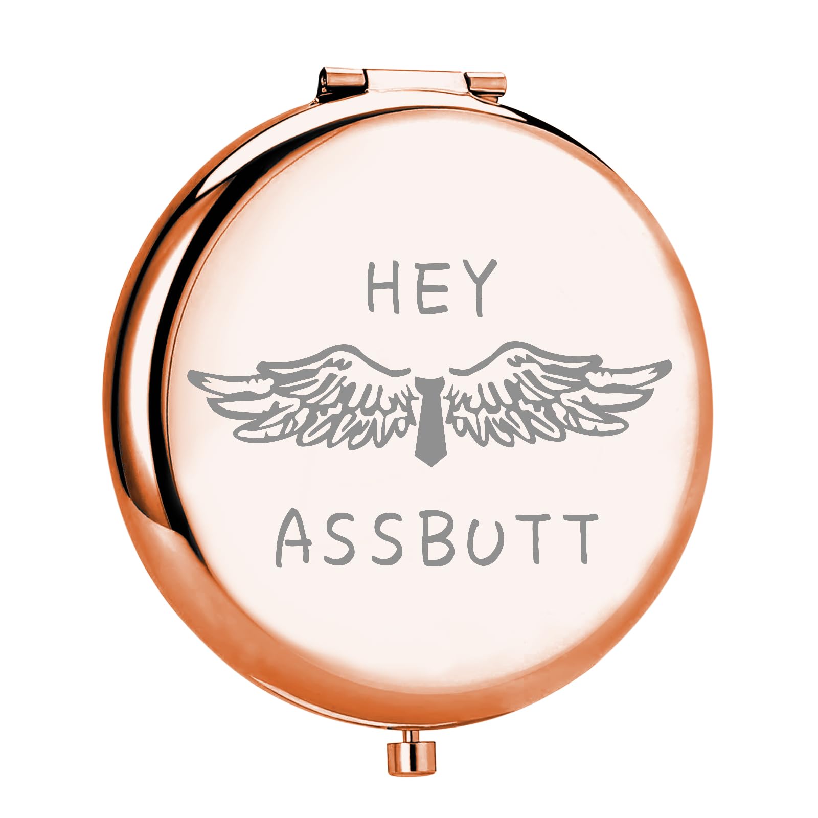 MYOSPARK TV Show Castiel Inspired Gift Hey Assbutt Compact Makeup Mirror Castiel Fans Gift TV Show Merchandise for Fans (Hey Assbutt Mirror)