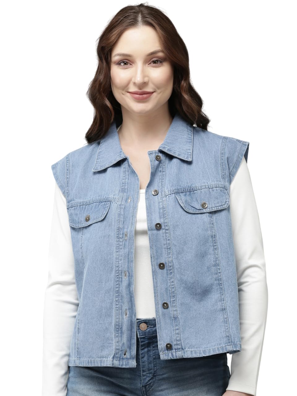 style quotient Women Mid Blue Denim Shrug-picture-20