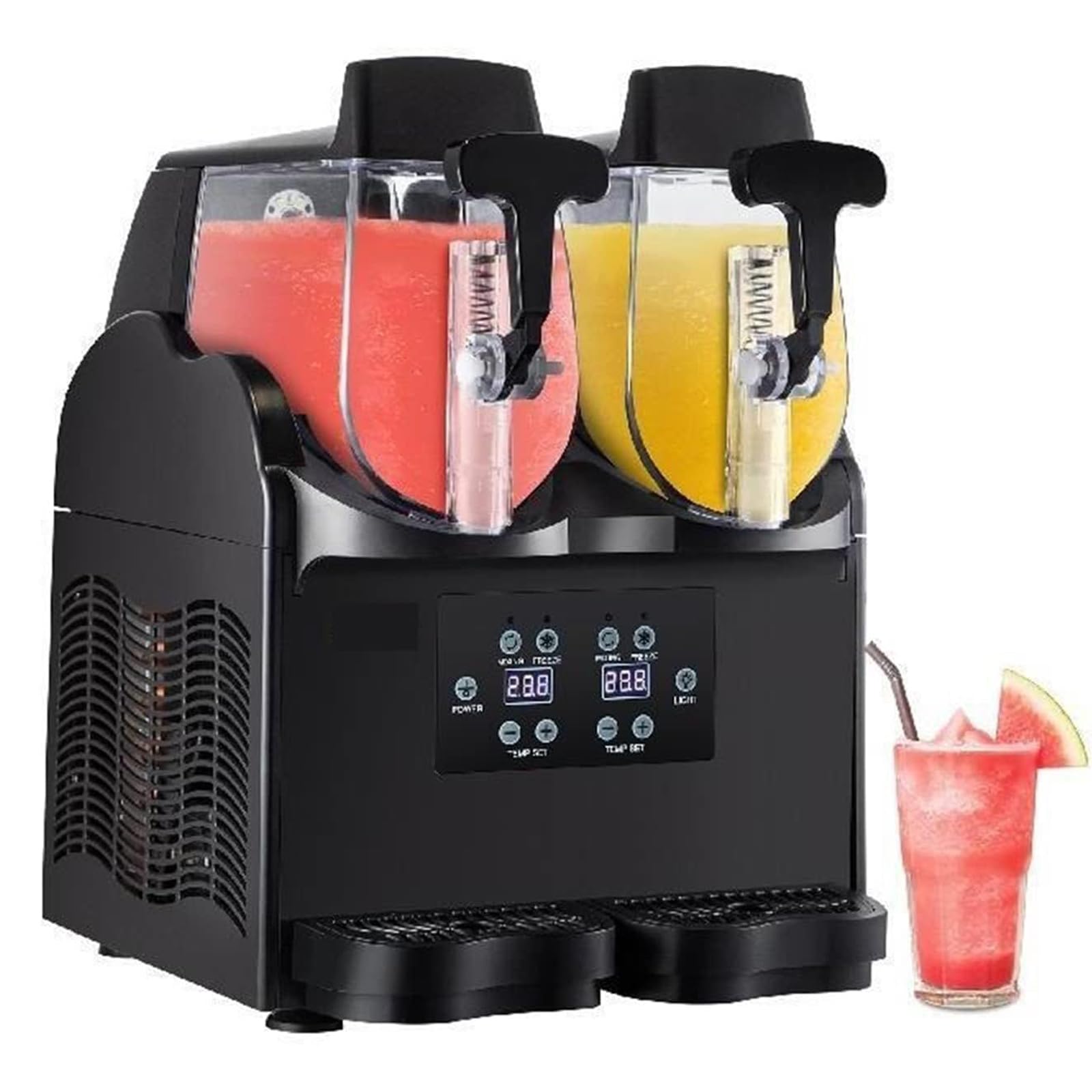 asdchZen Commercial Slushy Machine, Powerful Compressor For Frozen Drink, Smoothie, And Ice-Cool Beverage Dispenser, Ideal For Soft Ice Drinks, Juice, And Tea Making