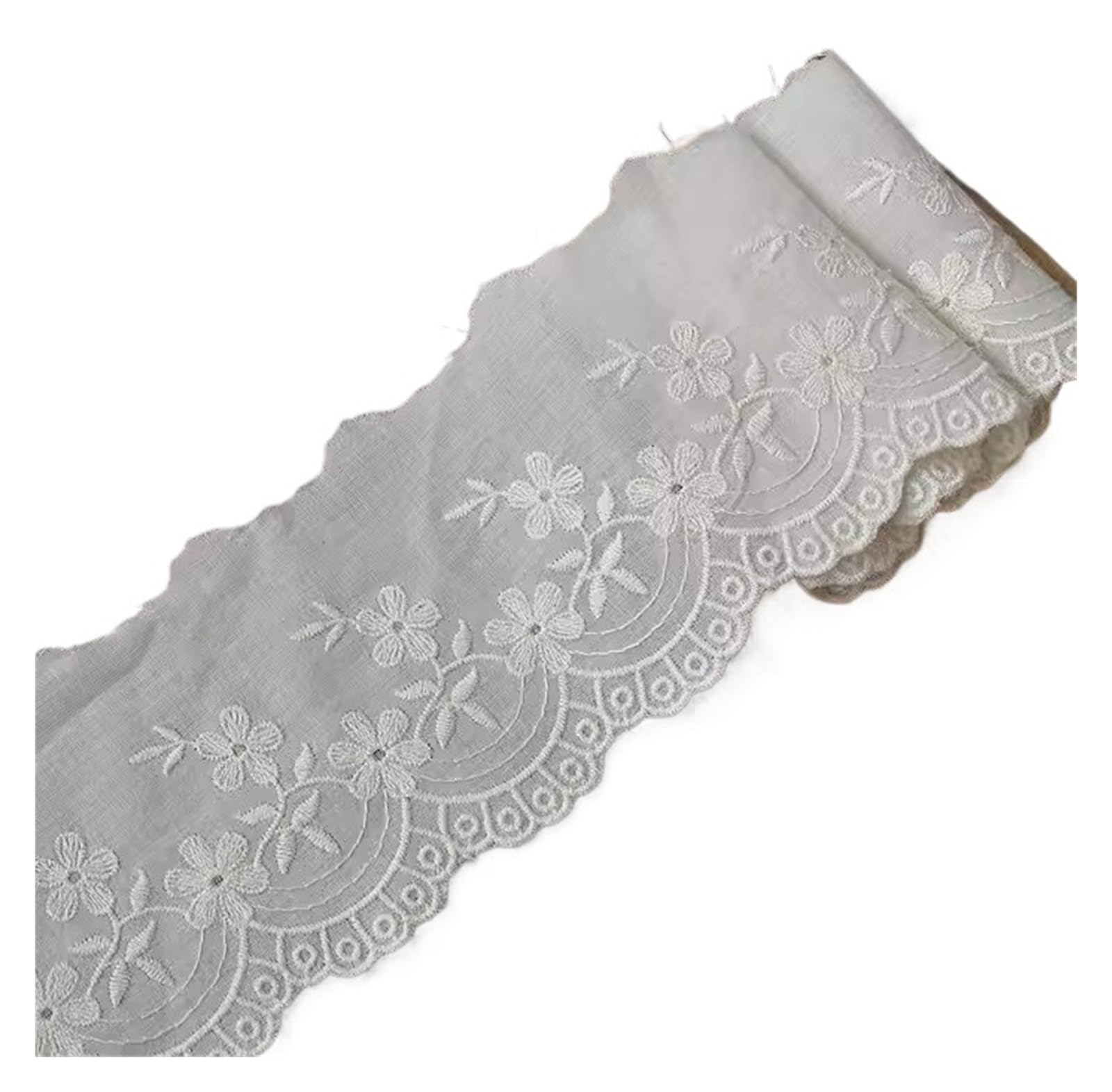 Cinta de Encaje 3 yardas/lote de tela algodón Beige albaricoque bordado hueco adorno encaje hecho a mano DIY ropa vestido cortinas orillo cinta decorativa para Decoración de Bodas(D Beige 8cm,5Yard)