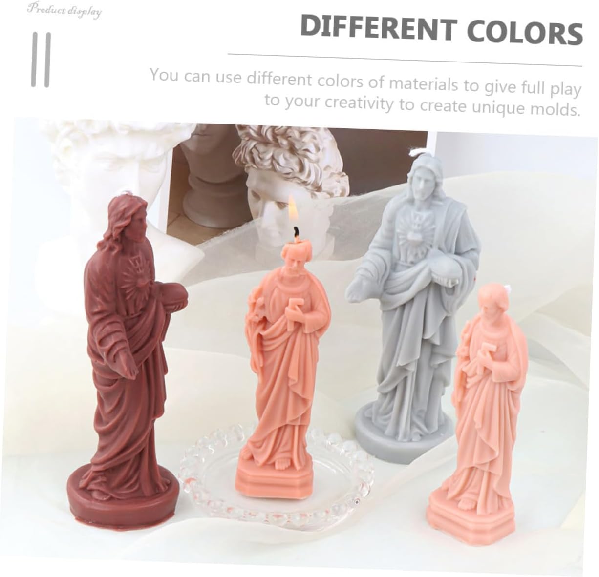 Jesus Silicone Candle Mold DIY Scented Candle Making Mold Small Size for Religious Crafts and Home Decoration