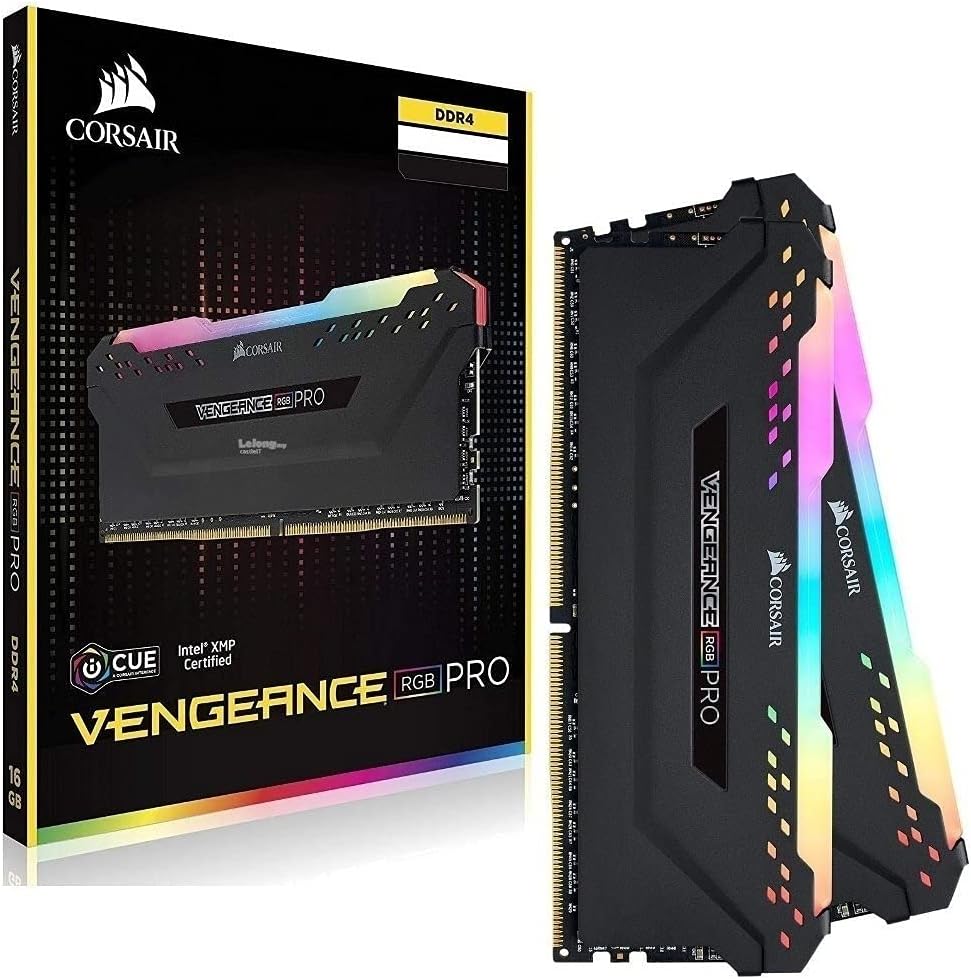 Corsair Vengeance RGB Pro, 16GB (2 x 8GB) DDR4-3000MHz 288-Pin CL16 Desktop Memory - View 1