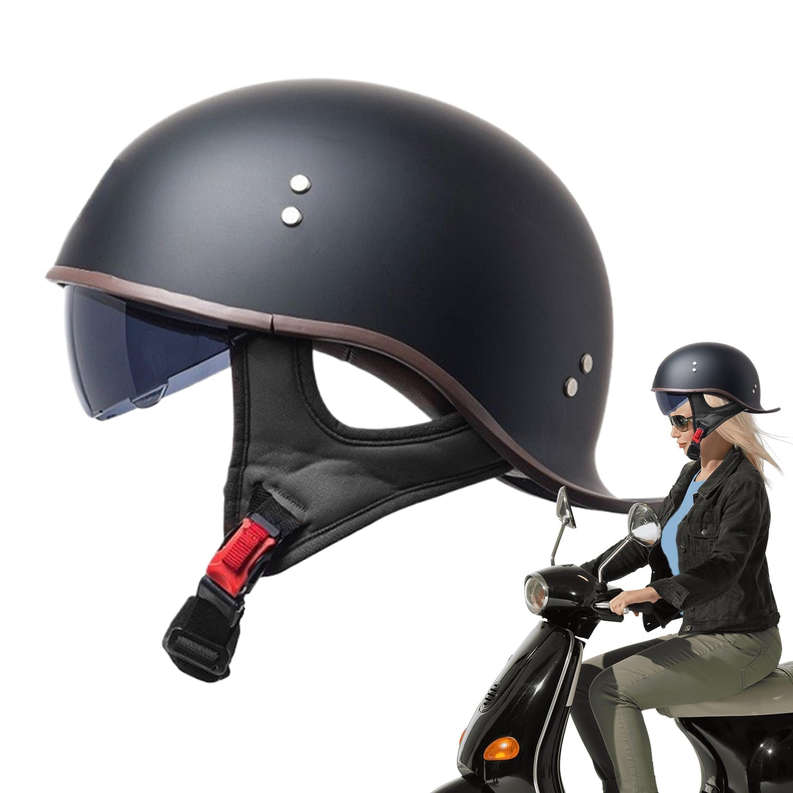 Casco da Bici Dirts, StreetHalf - Alta visibilità, Design Staccabile, Accessori per motoslitte Invernali, Tour avventurosi