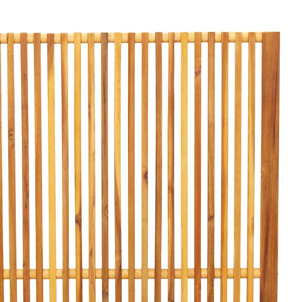 Biombo de privacidad de madera maciza de acacia de 180,5 cm de alto, independiente con diseño de láminas para interior y exterior, estable, resistente a la humedad, ideal como divisor