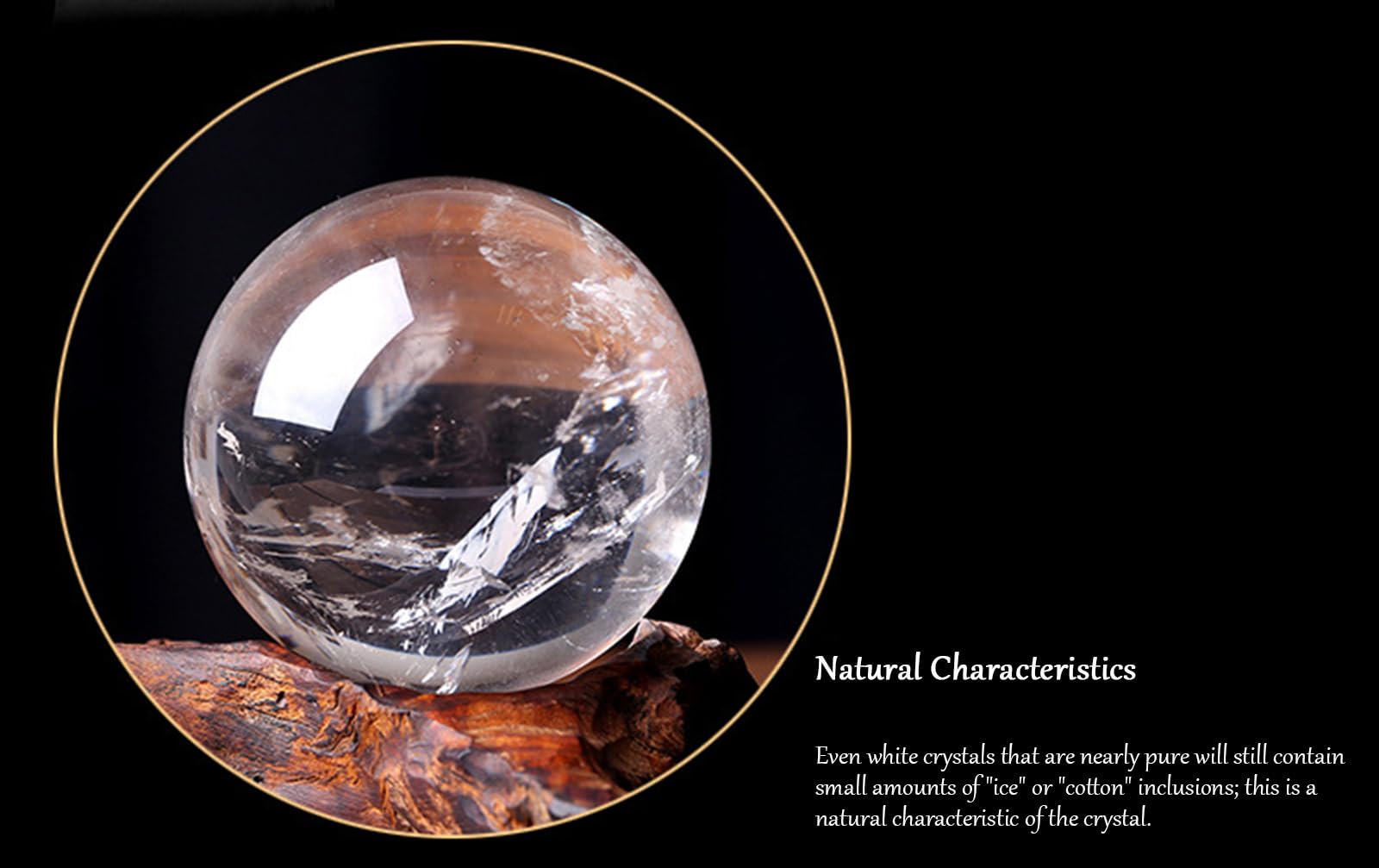 NIBHZ Bola de Cristal Transparente, Cuarzo Natural, Cristal mágico Transparente, Bola curativa con Base de Soporte para Yoga, Zen, meditación, decoración del hogar