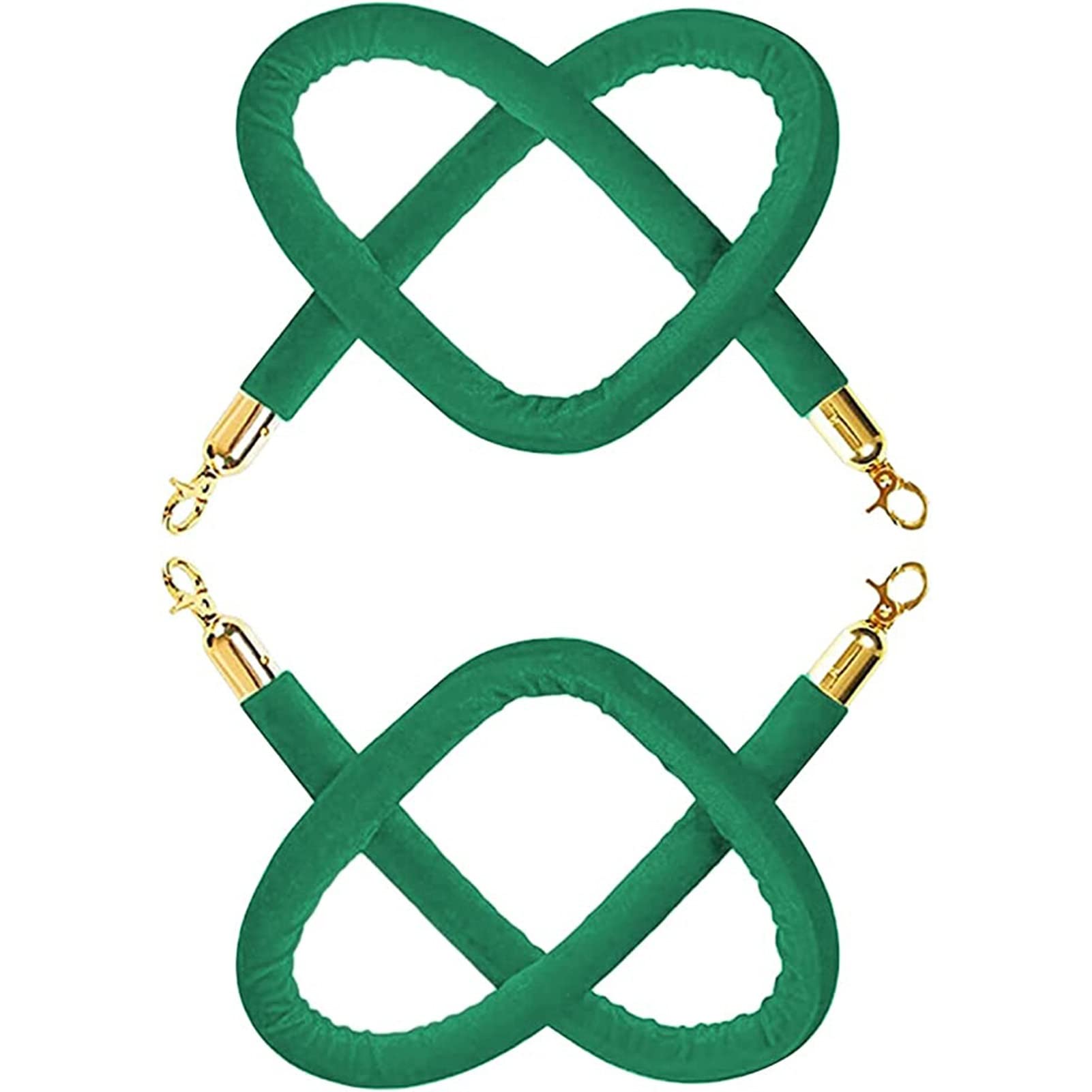 Long Rope Color:green Event Velvet Rope Barrier Luxury Green Velvet Stanchion Ropes With Gold ...