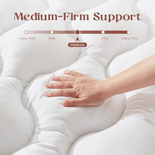 Miniatura 6 de Decroom Cubrecolchón de espuma viscoelástica de 4 pulgadas, tamaño Queen, relleno de espuma viscoelástica transpirable, suave y esponjoso de apoyo