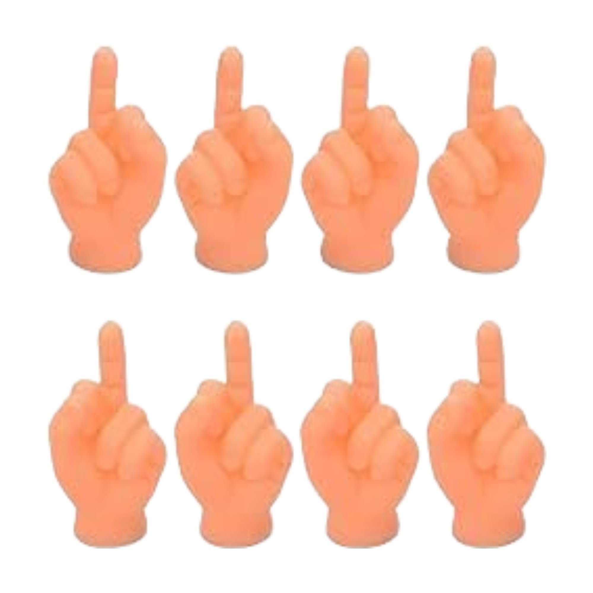 8 Pack Middle Finger Hands Premium Rubber Little Tiny Finger Hands Fun Realistic Design Hilarious Finger Puppets Mini Hand Dolls Storytelling Props Funny Finger Puppets