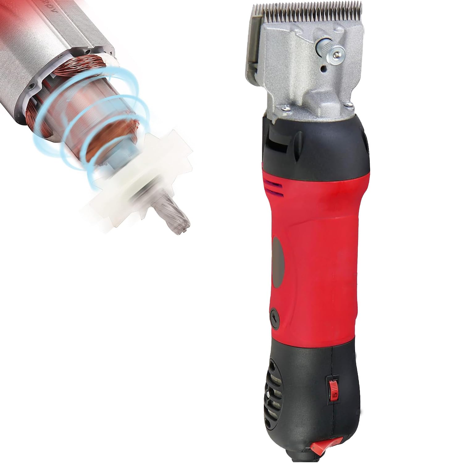 CelyToe 6 Speed Heavy Duty Horse Clippers,690W Electric Livestock Shearing Clippers for Thick Coats Horses Ponies Cattle Large Dogs Low Vibration Quiet Grooming 1-110V