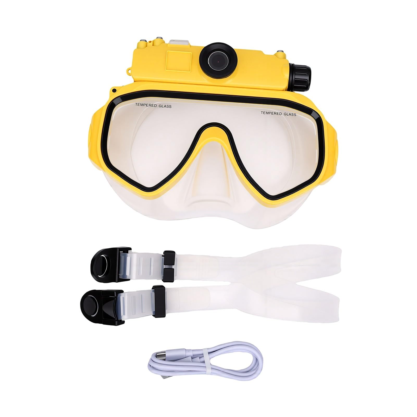Gafas de Buceo para Snorkel con Cámara 2K 5MP | Gafas de Natación para Apnea, Resistente Al Agua, 15M, Gran Angular de 100 Grados, Antivibración, Aplicación WiFi