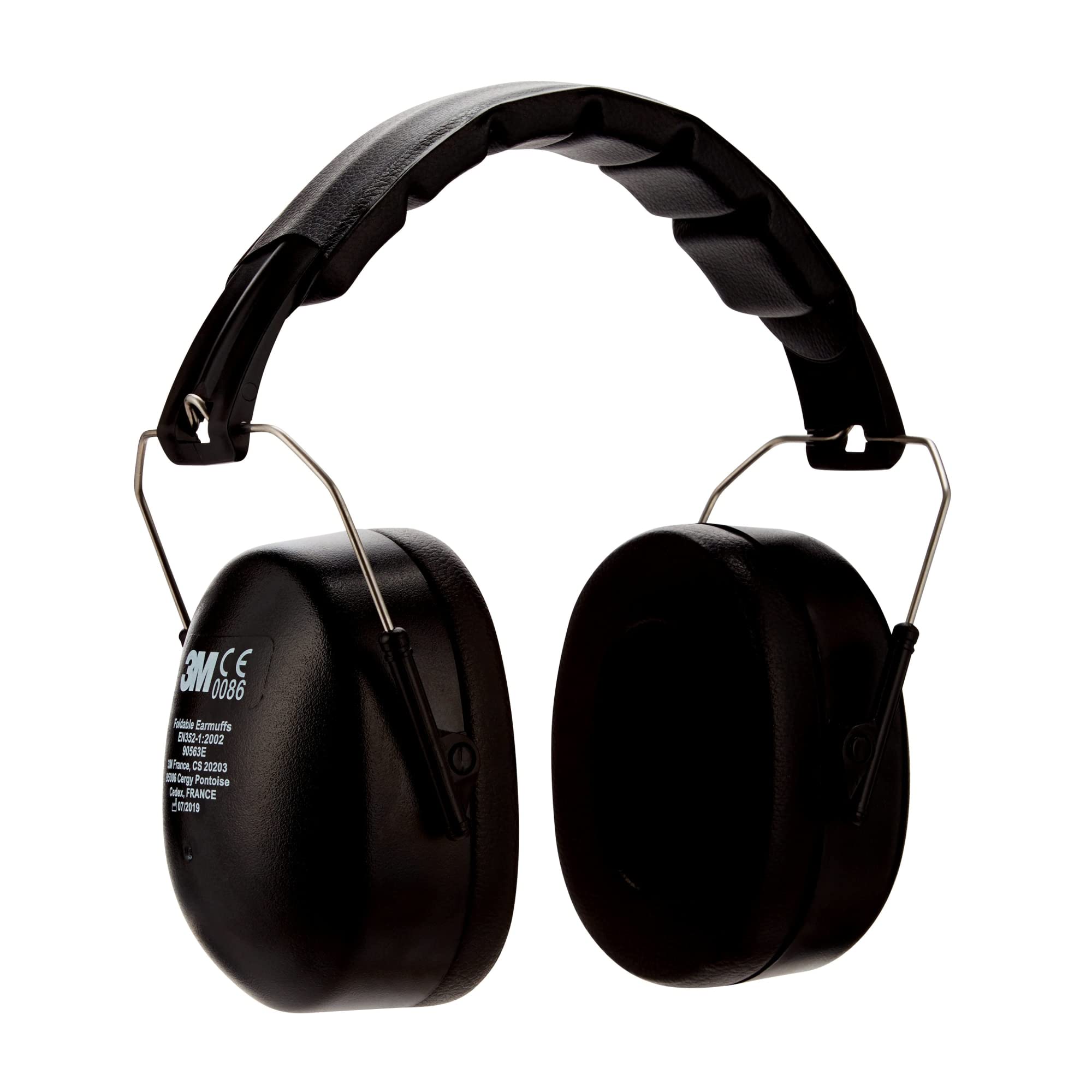 3M 90563-5DC - Orejeras plegables ajustables (25 dB), color negro