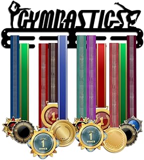 PH PandaHall Gymnastics Medal Hanger, Medal Display Sports Ribbon Holder Competition Medal Holder Medals Display Awards Medal Rack Wall Mount Tiered Medal Hook for Athletes Competition